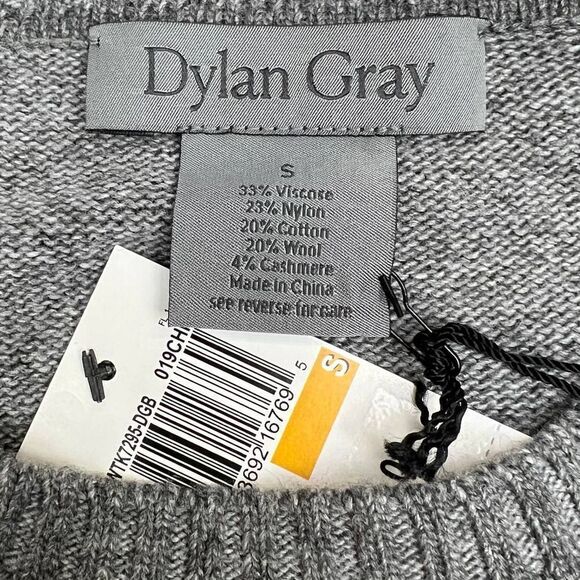 $198 New Dylan Gray Men S Crewneck Sweater Long Sleeve Wool Cashmere Pullover - Picture 10 of 10